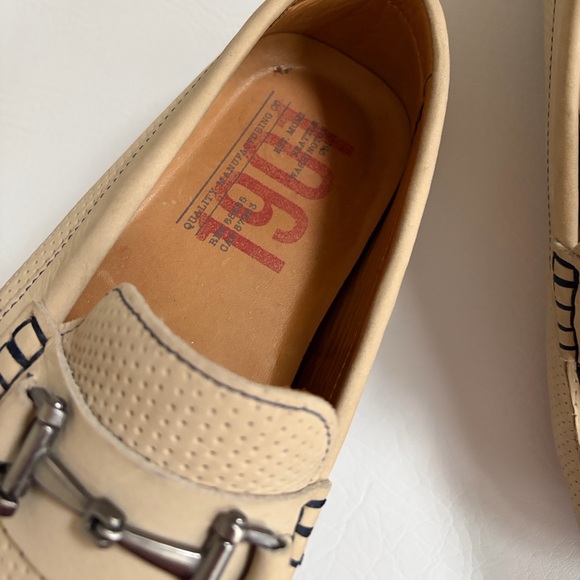 1901 Suede Driving Moccasins Loafers MStorino Horse Bit Shoes Beige Sand size 10 - Picture 3 of 12
